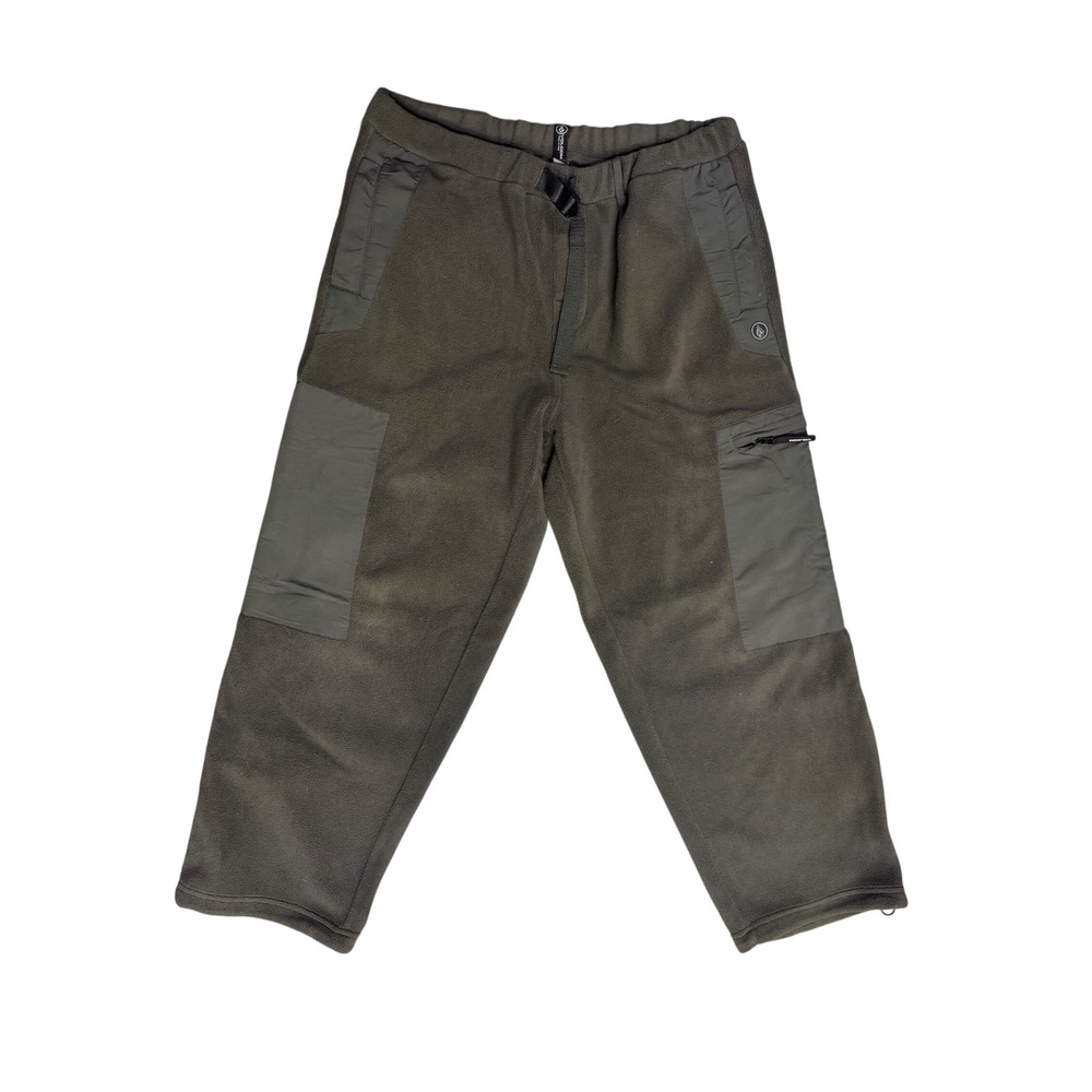 Volcom Mens Fleece Cargo Pants Olive Green Small Gorpcore Tactical Utility Skate